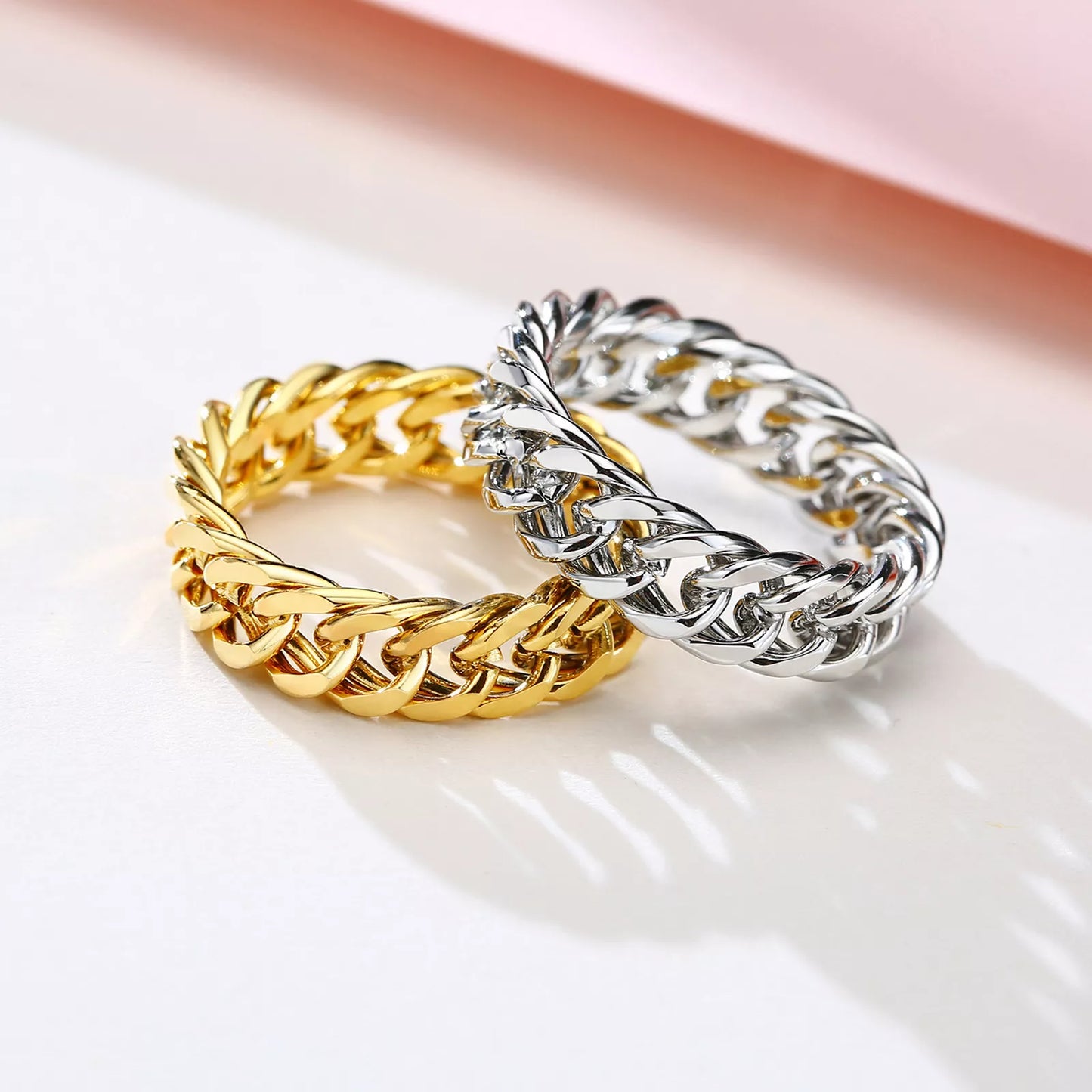 Women’s Trendy 6mm Cuban Chain Ring Stainless Steel