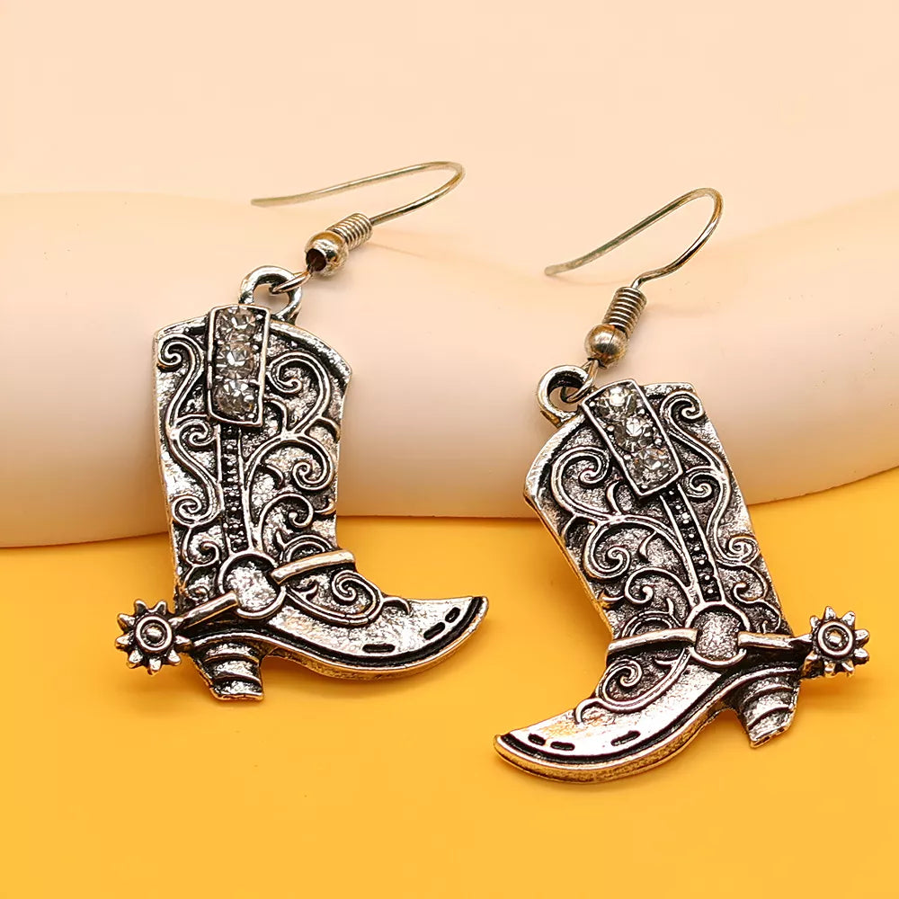 Western Cowgirl Boots Drop Earrings for Women – Rodeo Fashion Jewelry