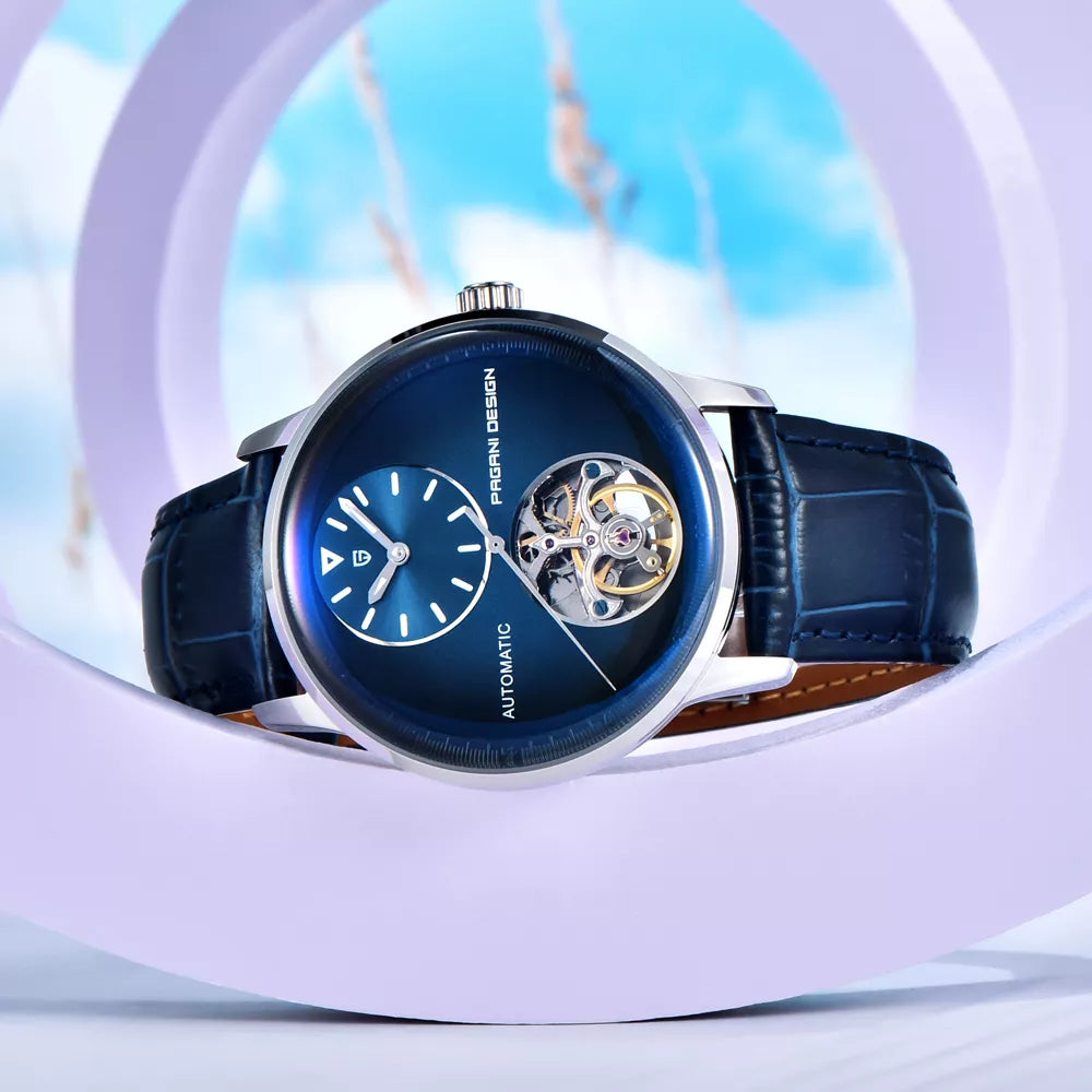 Luxury Tourbillon Automatic Watch for Men – Sapphire Glass, Leather Strap