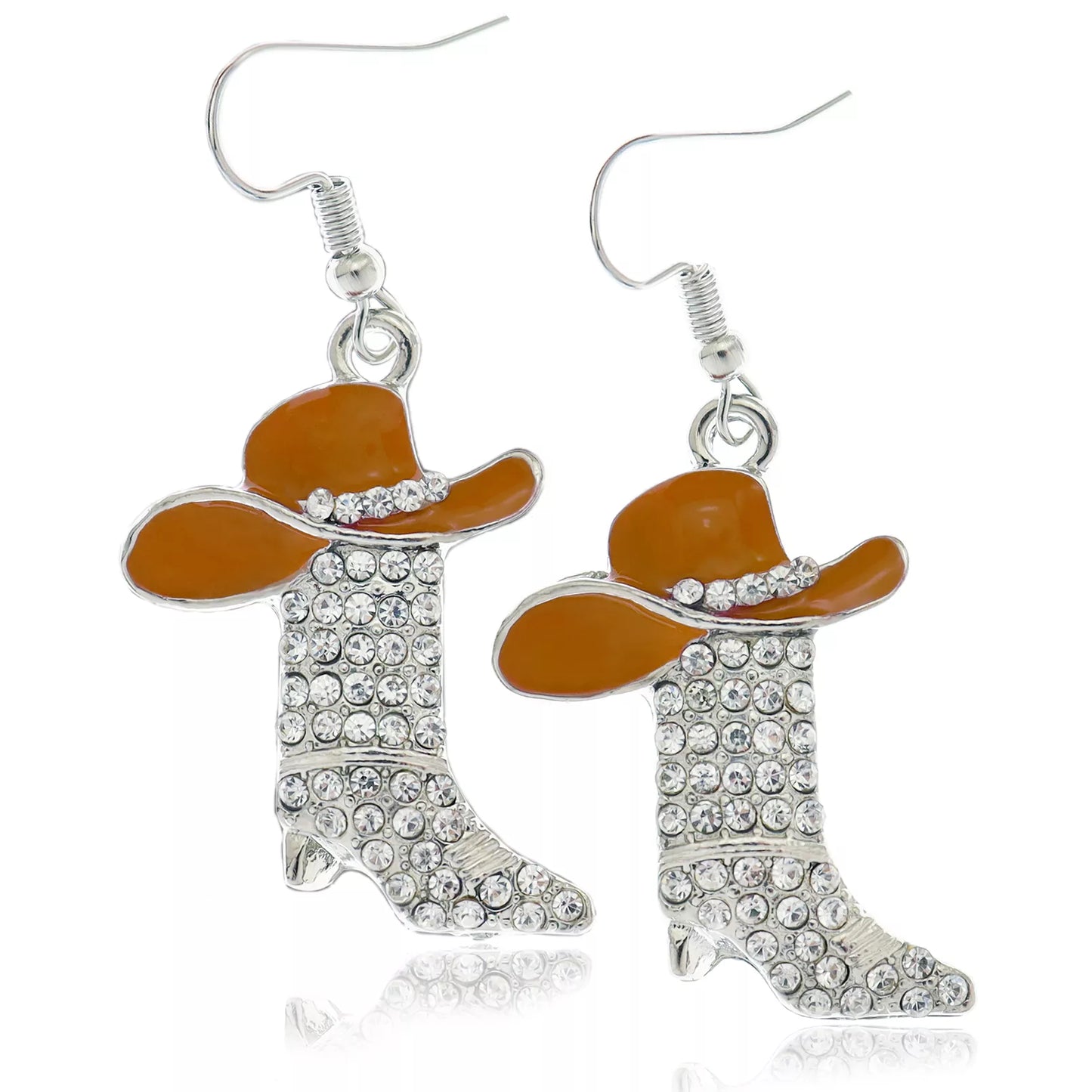 Enamel Cowgirl Hat and Boots Earrings