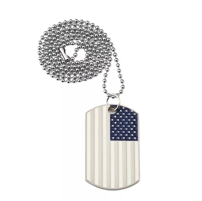 USA Flag Hip Hop Pendant Necklace