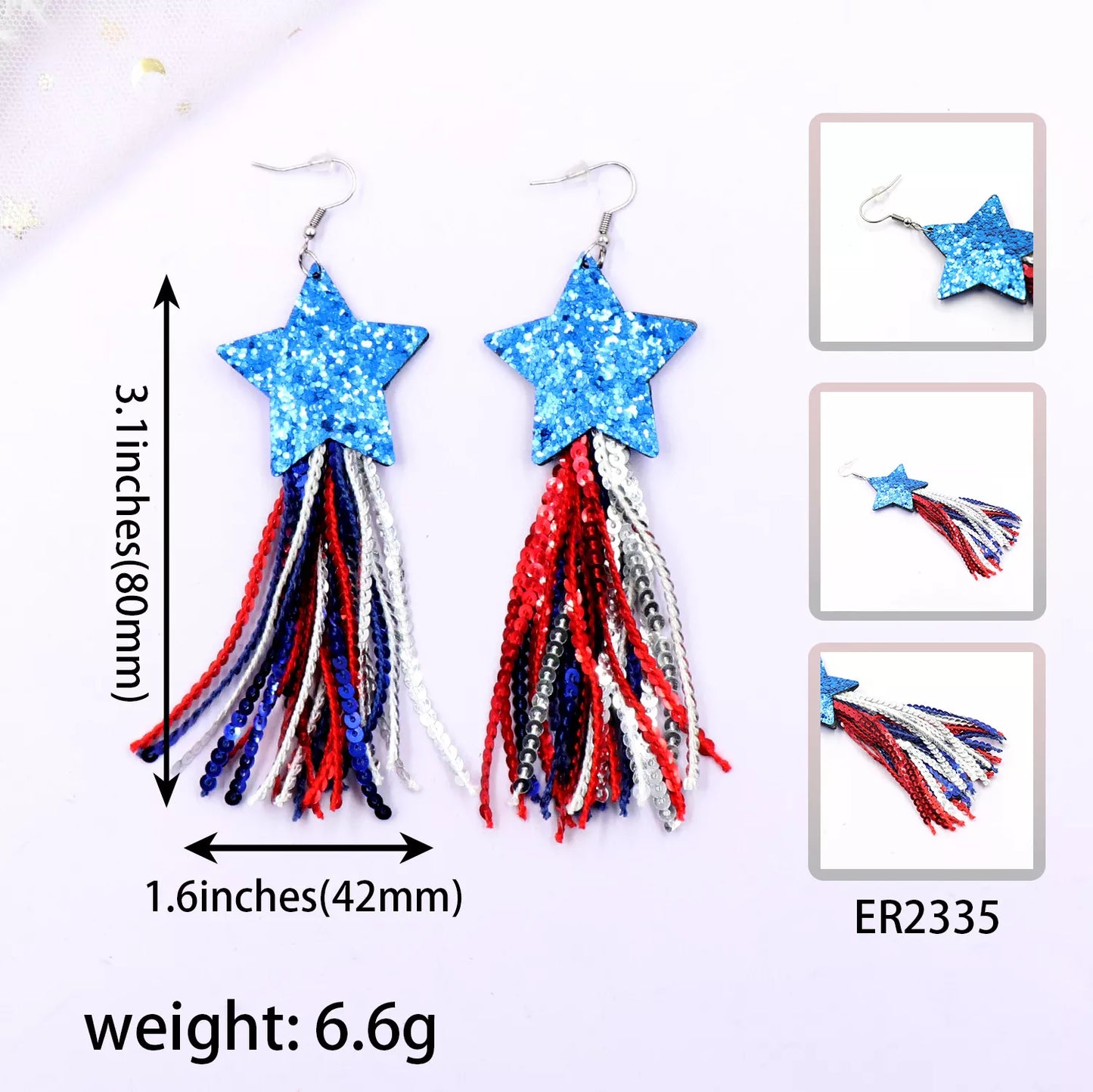 4th of July Patriotic Stud Drop Hoop Earrings for Women – Trendy Acrylic Jewelry