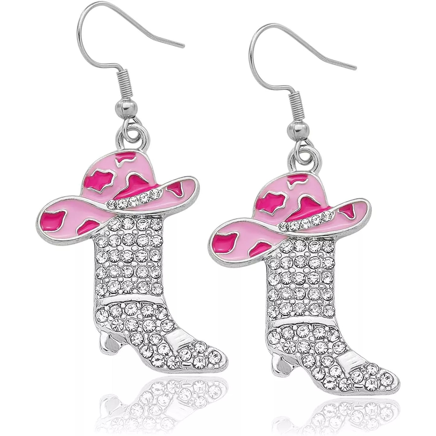 Enamel Cowgirl Hat and Boots Earrings