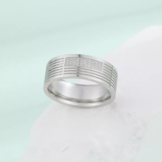 Men’s 4th of July Stainless Steel American Flag Ring – USA Patriotic Band