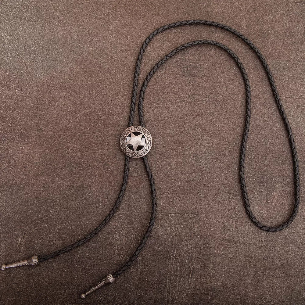 Western Star Turquoise Bolo Tie Necklace for Men and Women