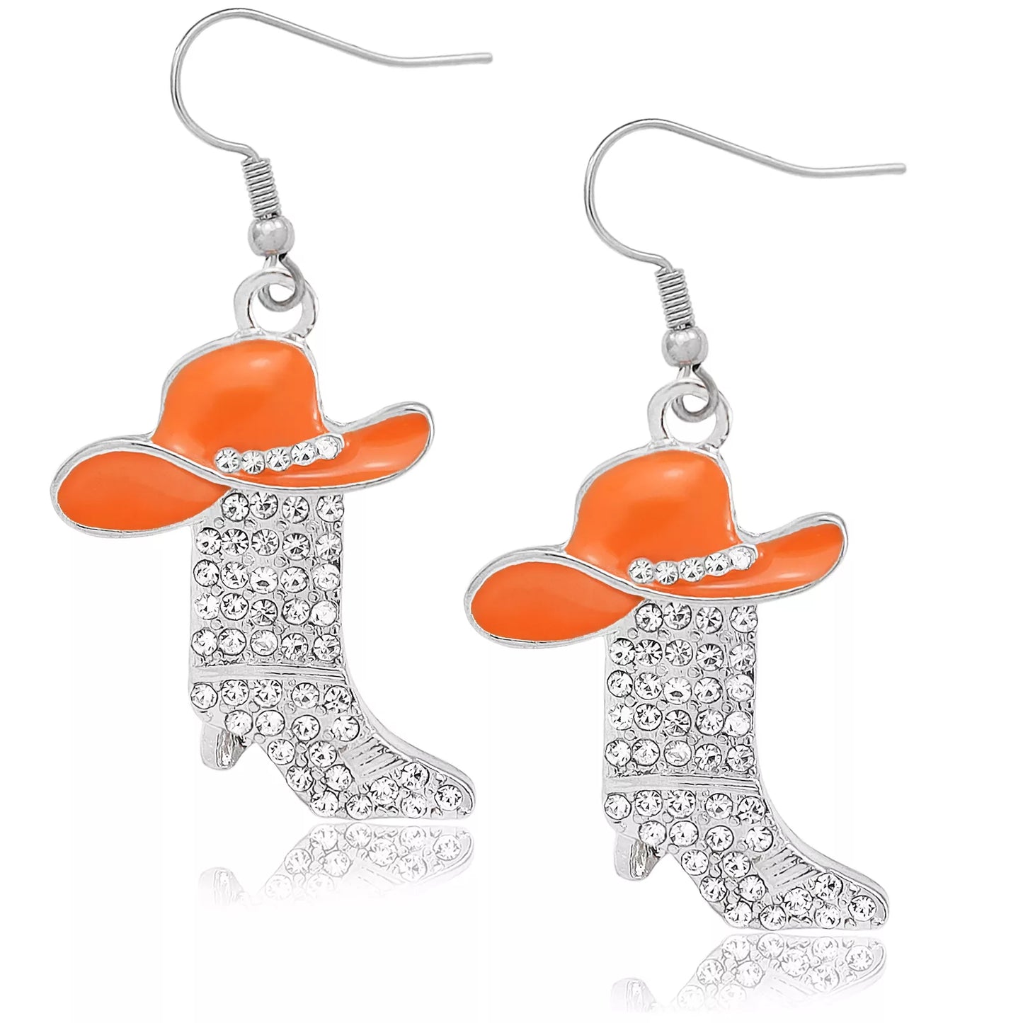 Enamel Cowgirl Hat and Boots Earrings