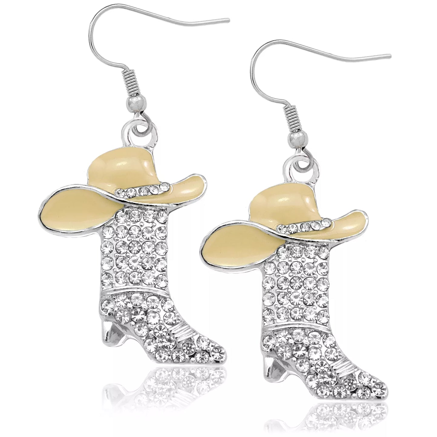 Enamel Cowgirl Hat and Boots Earrings