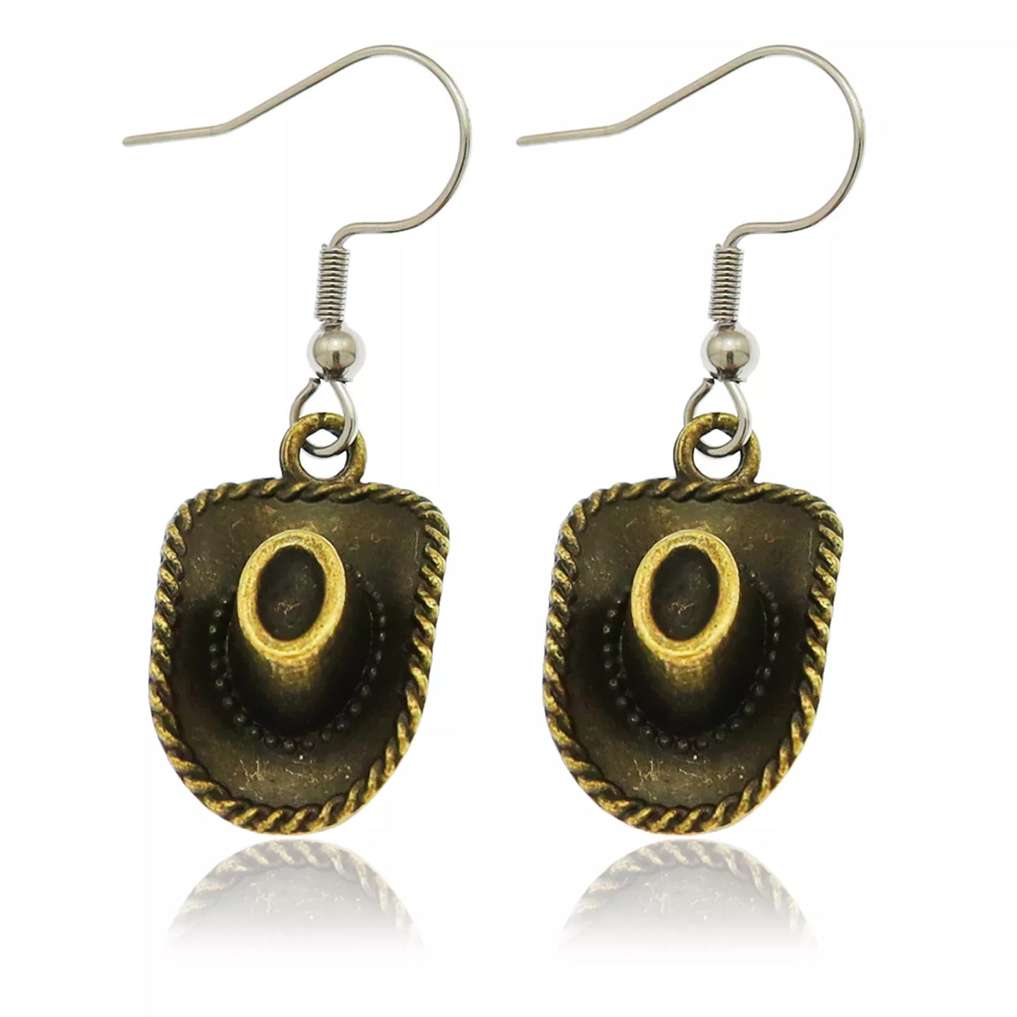 Western Cowboy Hat Drop Earrings