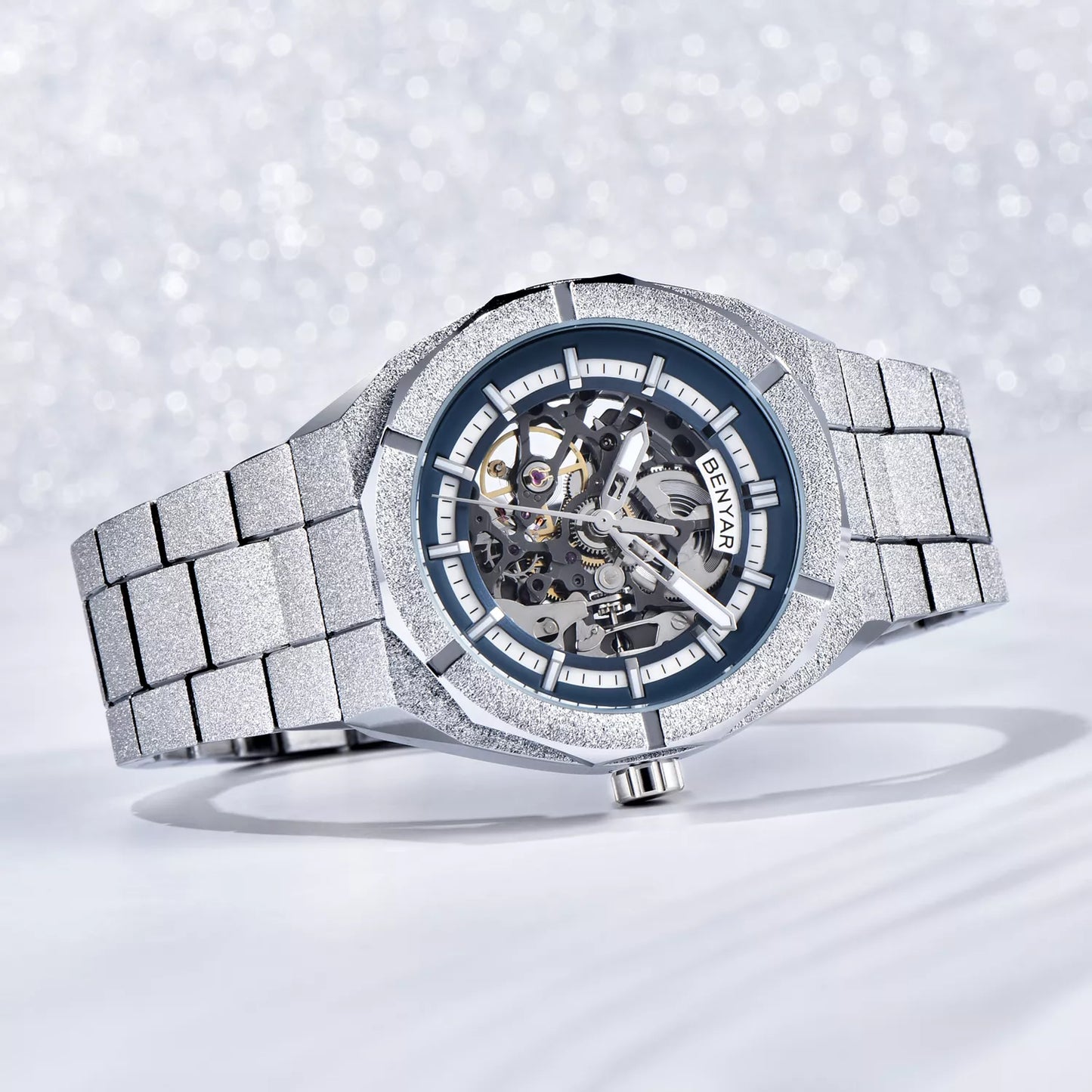 Luxury Skeleton Mechanical Watch for Men – Waterproof Stainless Steel Timepiece