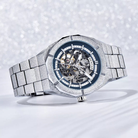 Luxury Skeleton Mechanical Watch for Men – Waterproof Stainless Steel Timepiece