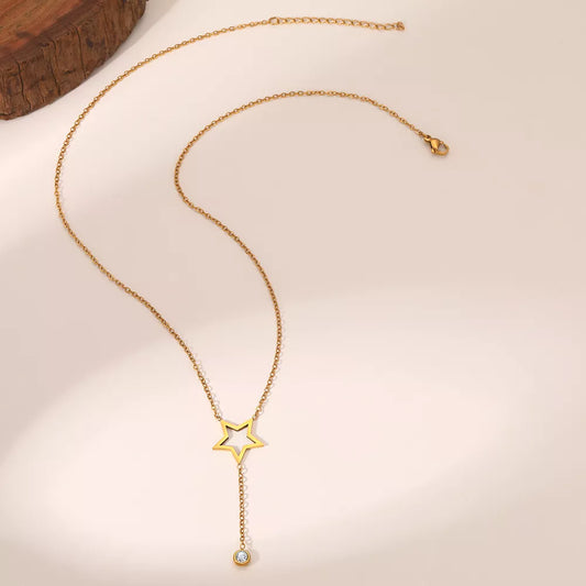 Elegant Hollow Star Pendant Necklace