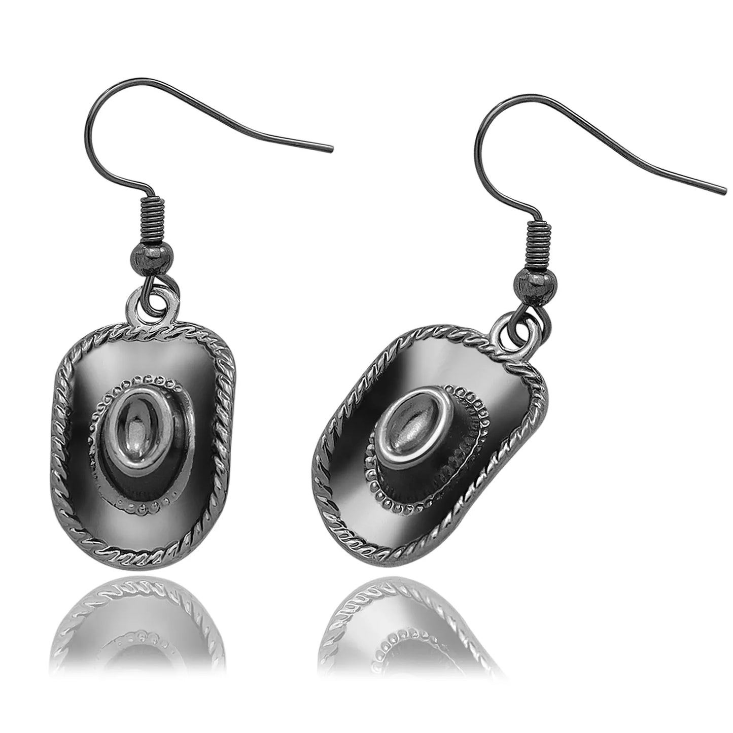 Western Cowboy Hat Drop Earrings