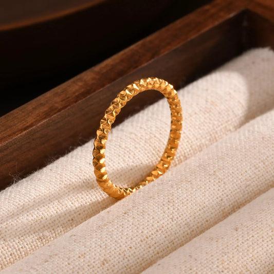 Minimalist 18k Gold Plated 2mm Stacking Ring for Women