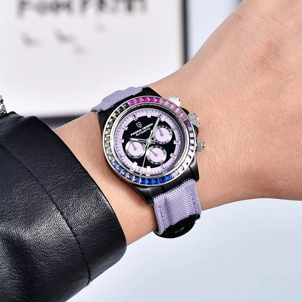 Luxury Men’s Automatic Mechanical Watch with Calendar, Week & Luminous Display