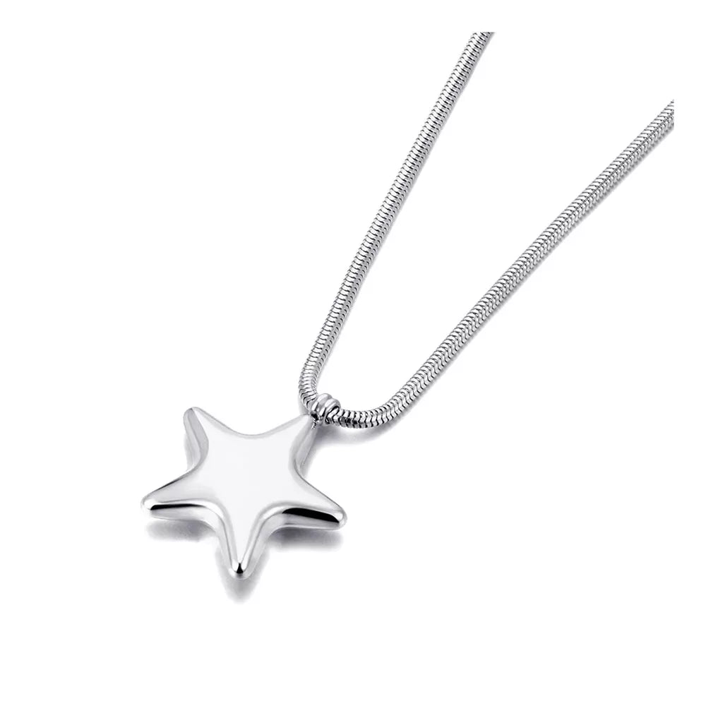 Gold Plated Stainless Steel Star Pendant Necklace for Women – Trendy & Hypoallergenic