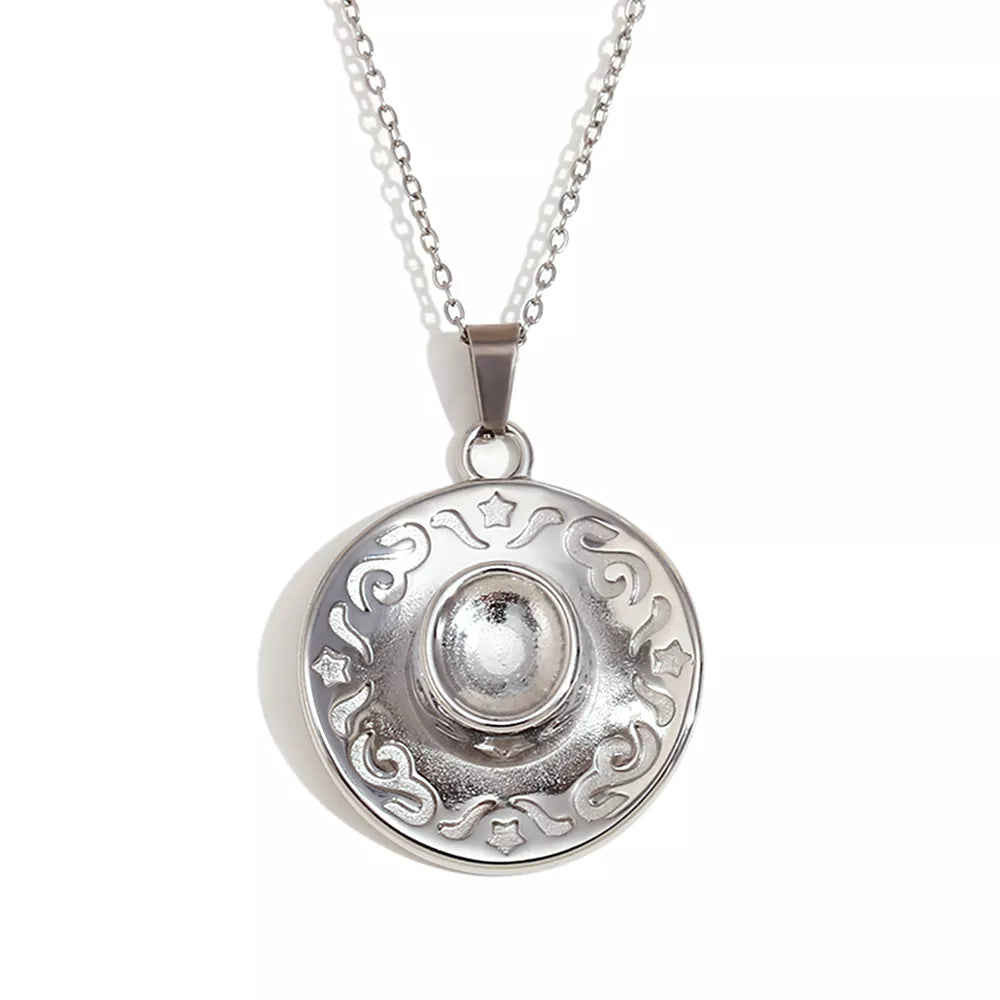 Gold Plated Cowboy Hat Pendant Necklace