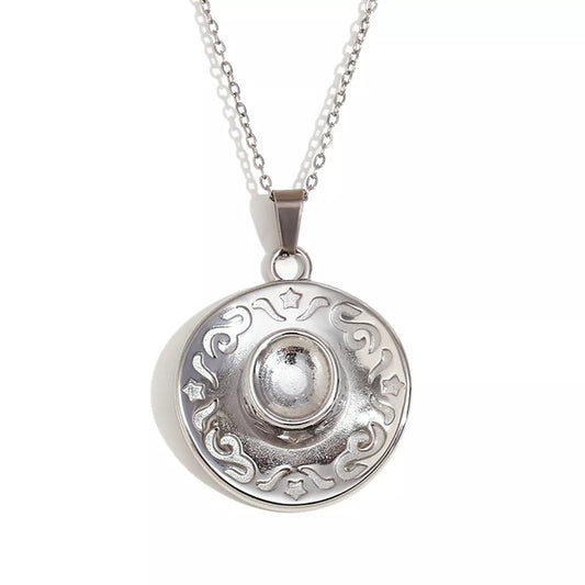 Gold Plated Cowboy Hat Pendant Necklace