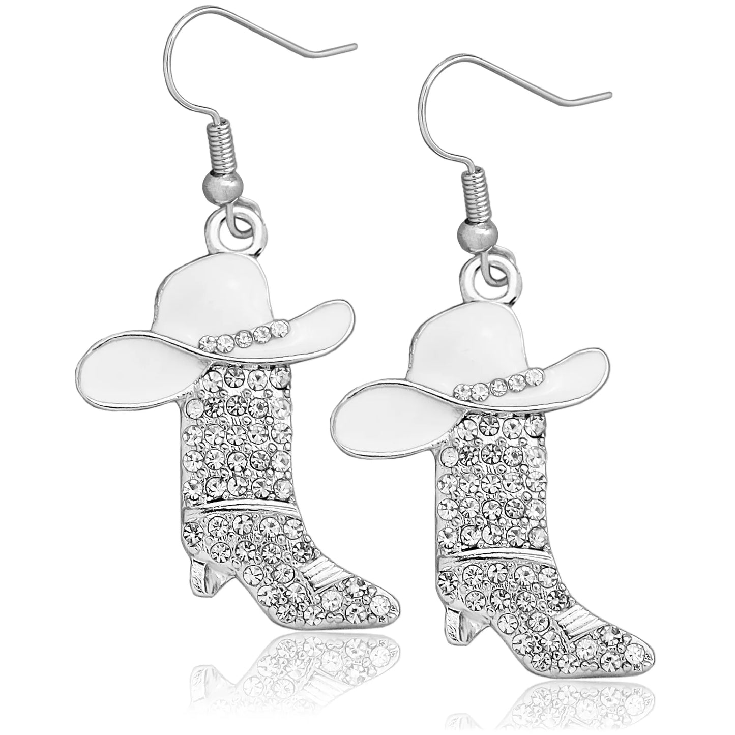 Enamel Cowgirl Hat and Boots Earrings