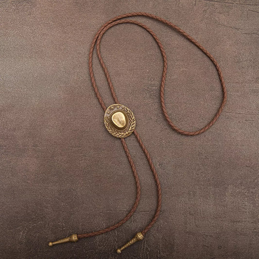 Vintage Cowboy Hat Bolo Tie Necklace
