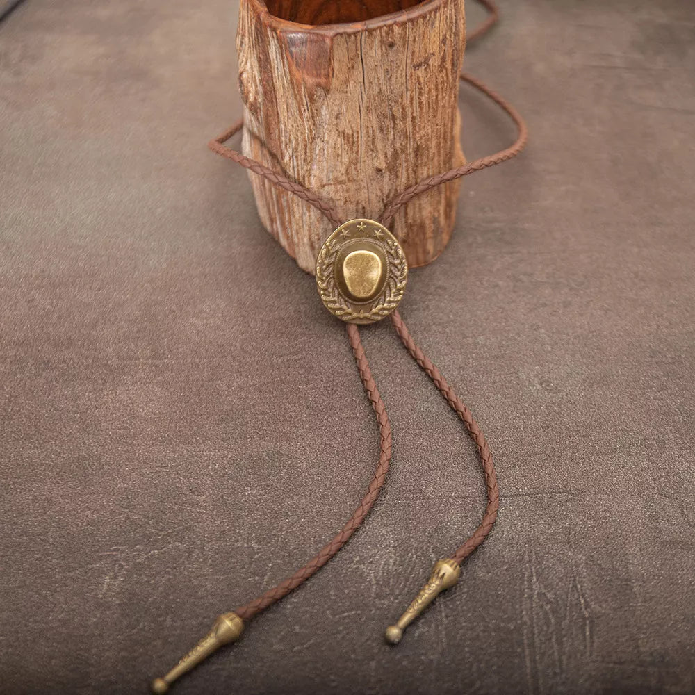 Vintage Cowboy Hat Bolo Tie Necklace