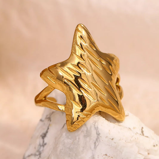 Gold Starfish Open Ring