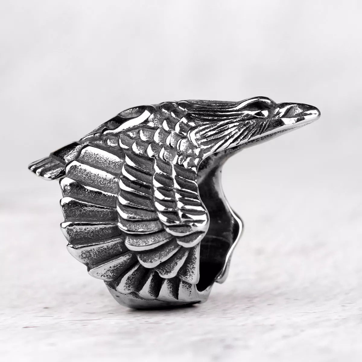 Stainless Steel Flying Eagle Ring for Men