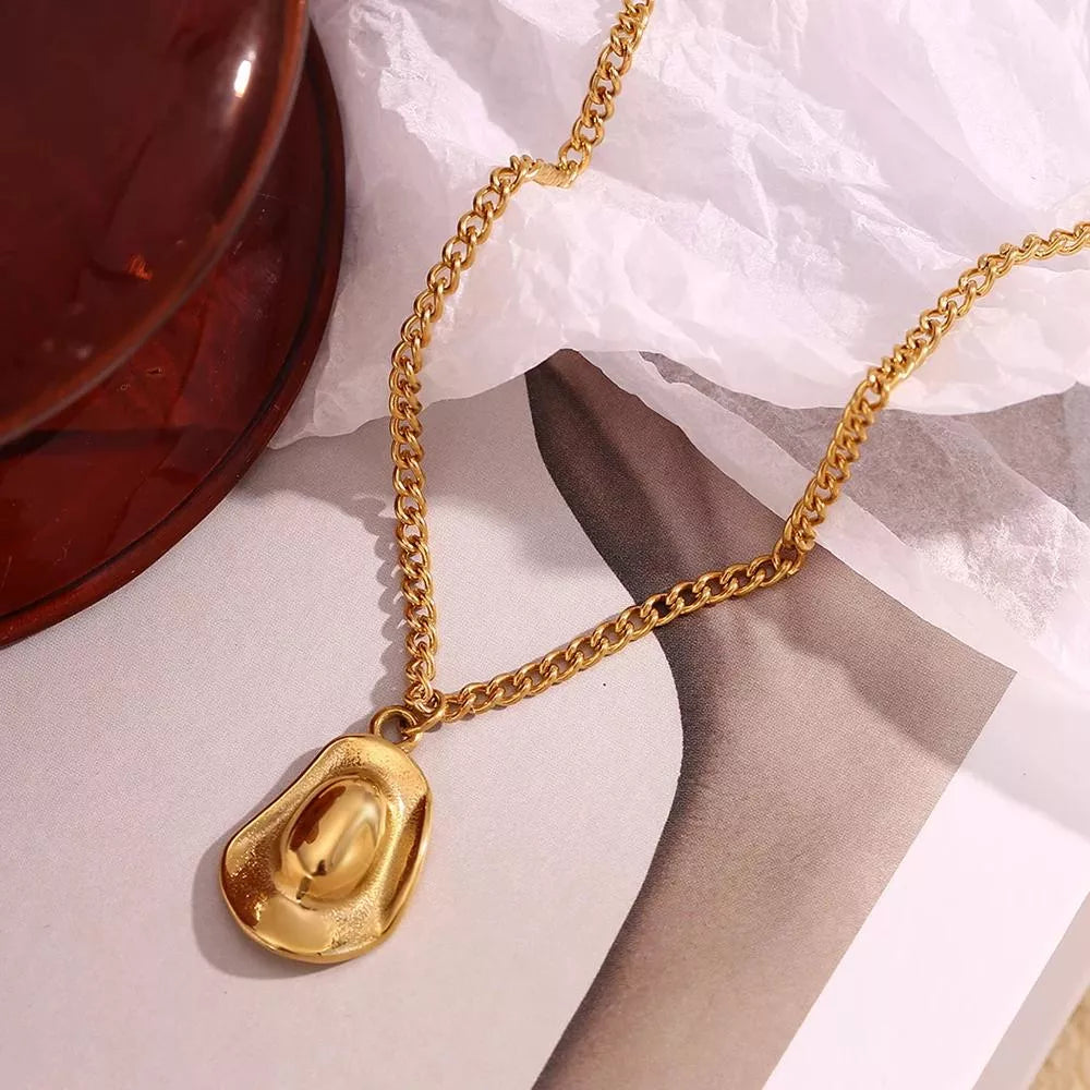Gold Cowboy Hat Pendant Necklace