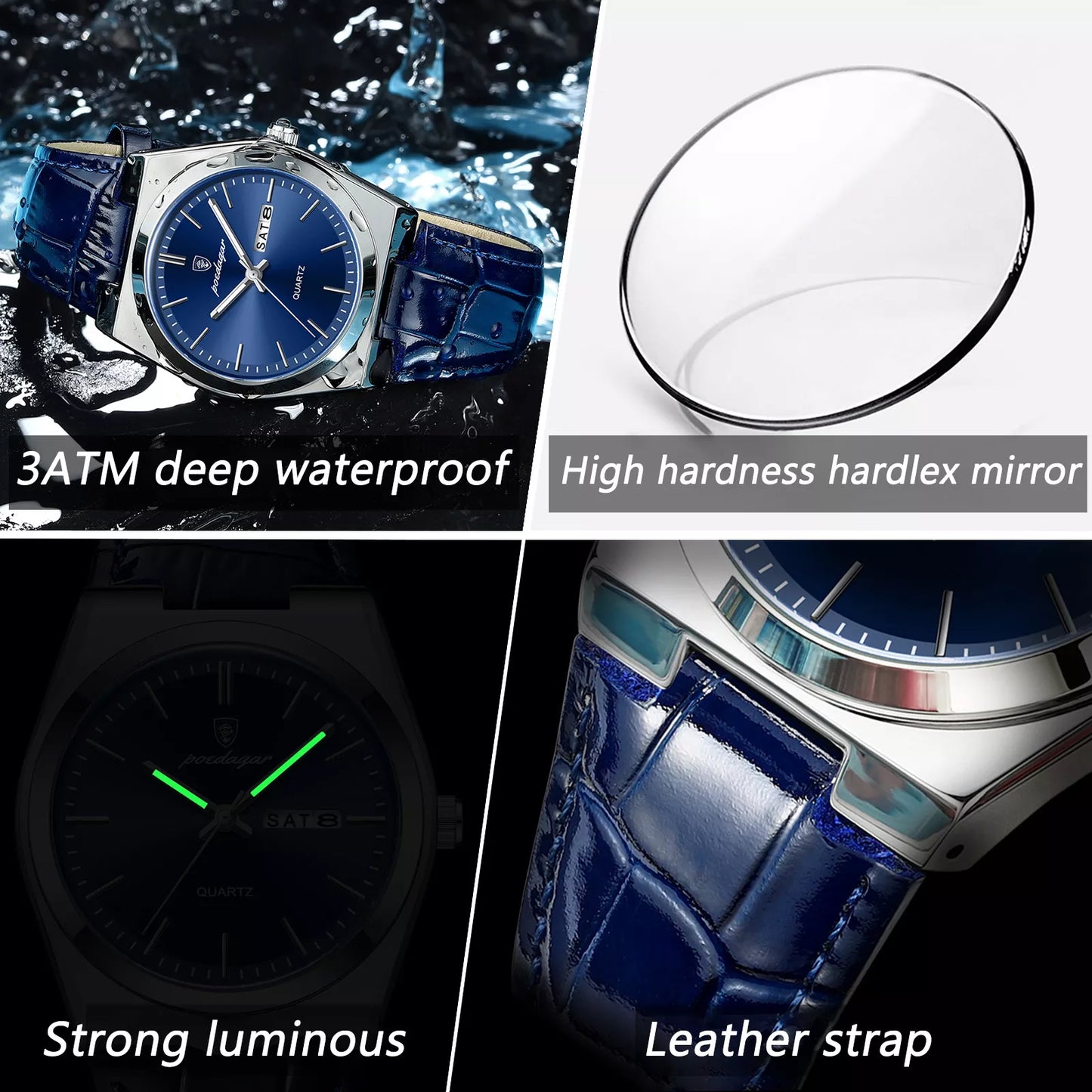 Luxury Military Leather Watch for Men – Waterproof Quartz Wristwatch