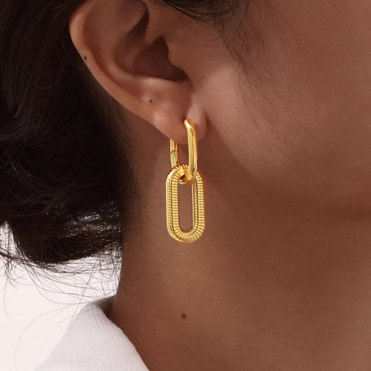Gold Oval Hoop Earrings for Women