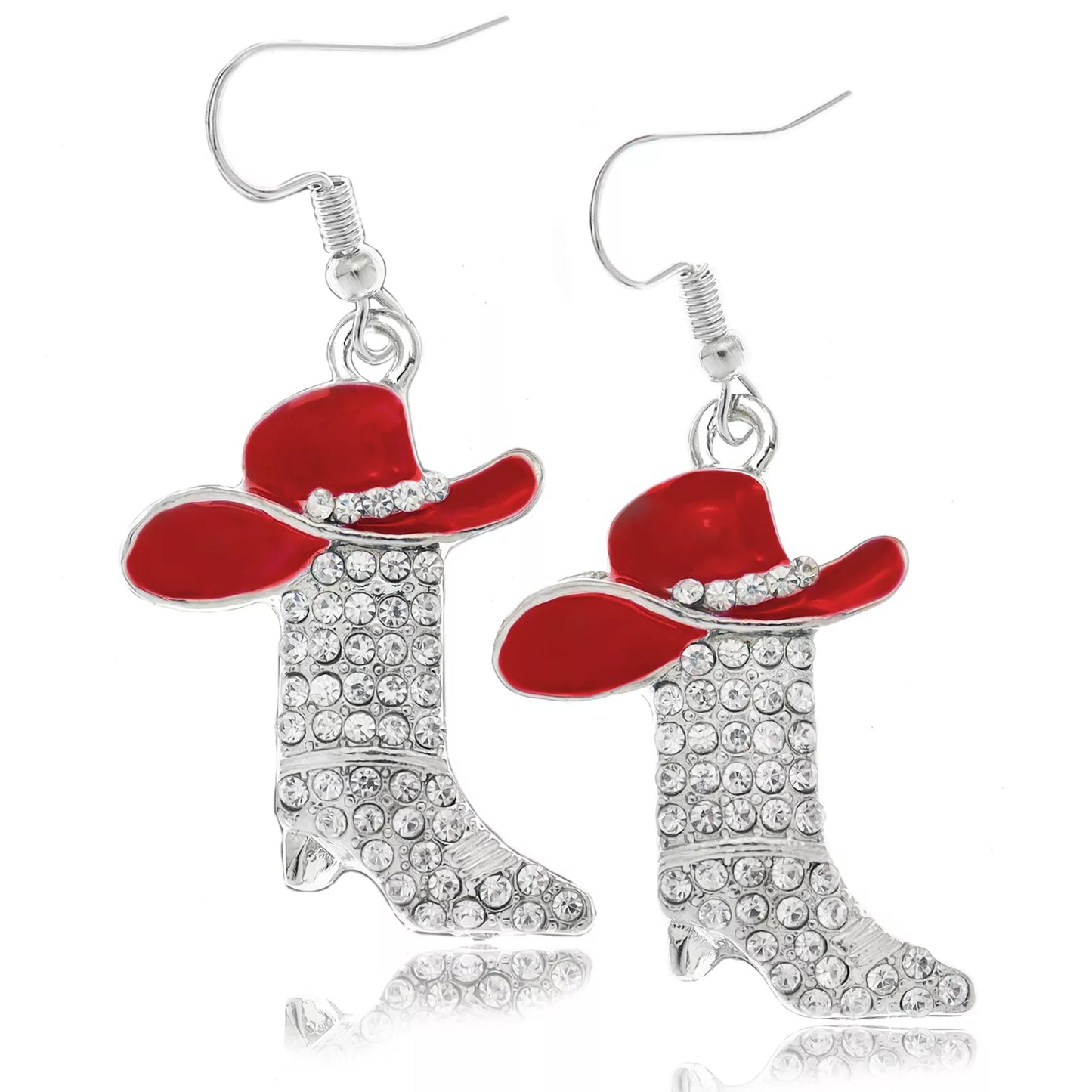 Enamel Cowgirl Hat and Boots Earrings