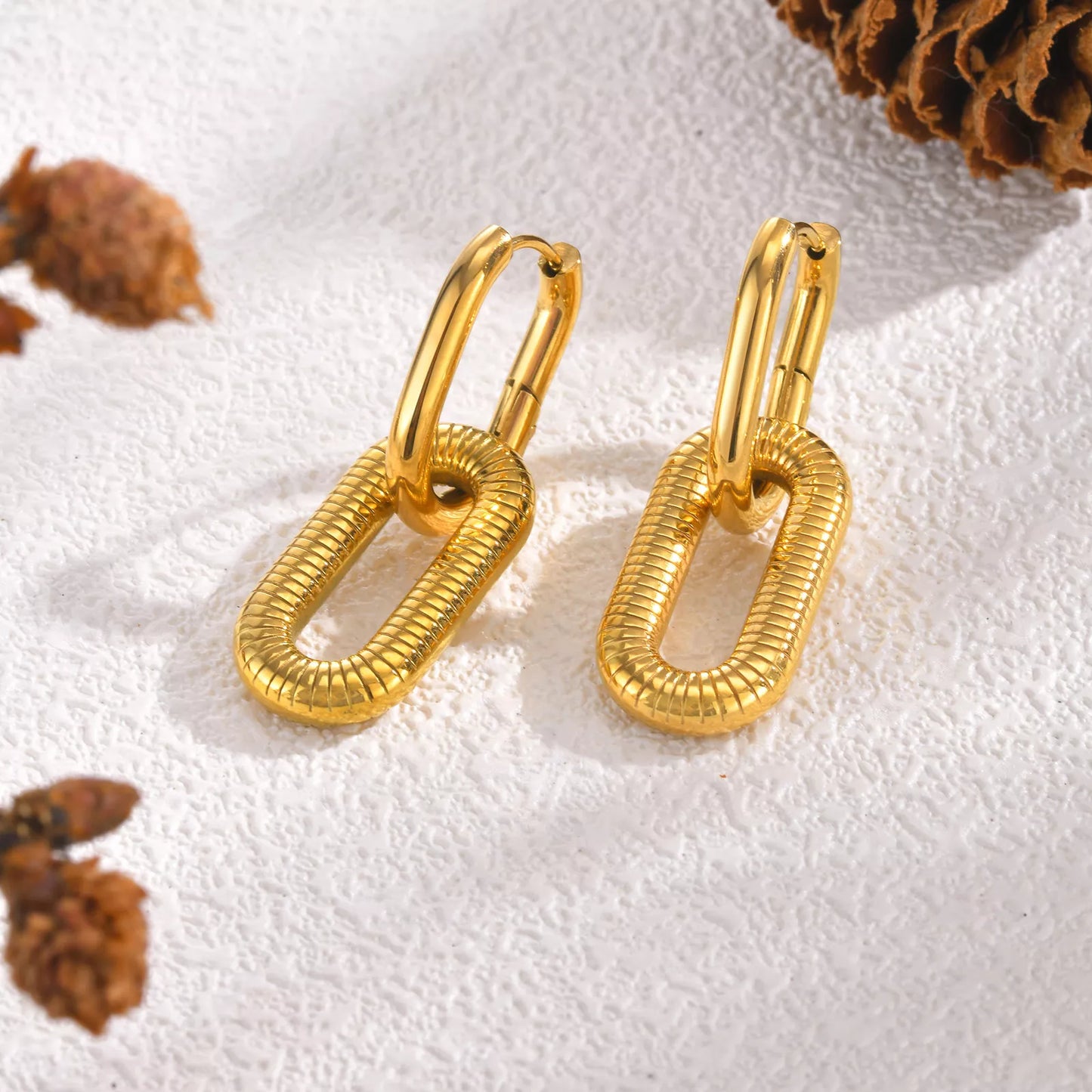 Gold Oval Hoop Earrings for Women