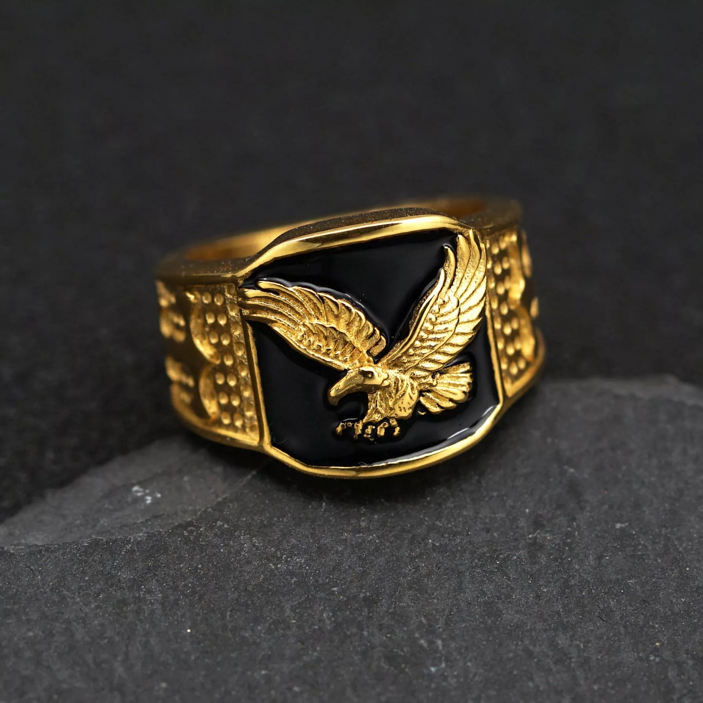 Gold Eagle Stainless Steel Ring for Men