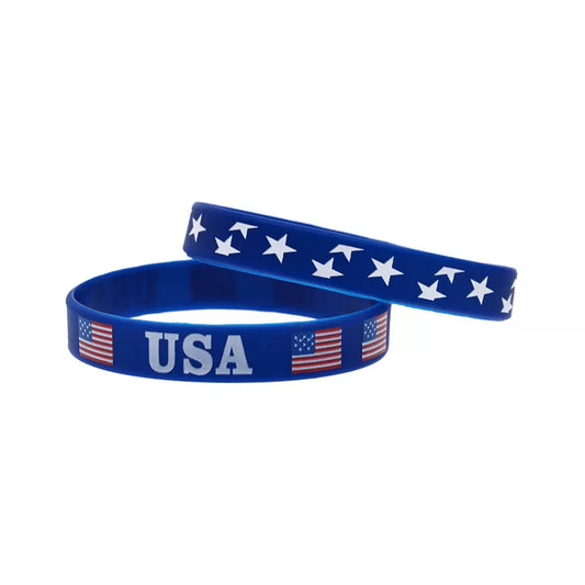 Patriotic “I Love USA” Silicone Wristband – 4th of July Bracelet