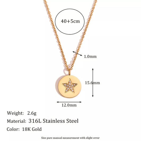 Gold & Silver Star Pendant Necklace