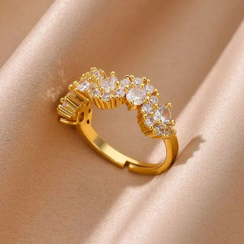 Gold Geometric Open Ring