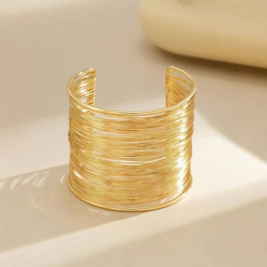 Vintage Gold Wide Cuff Bangle