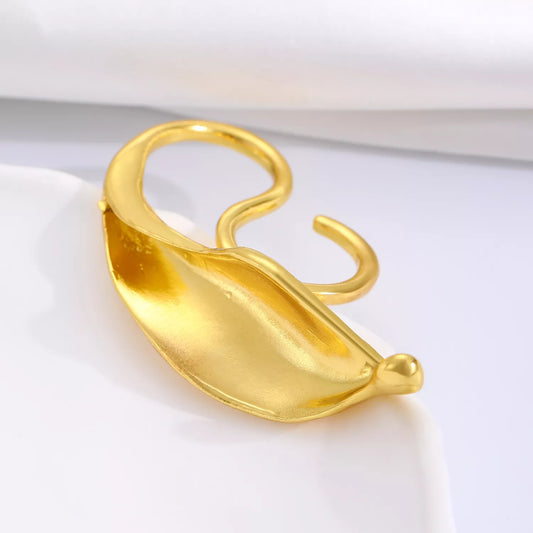 Vintage Gold Leaf Double Finger Ring