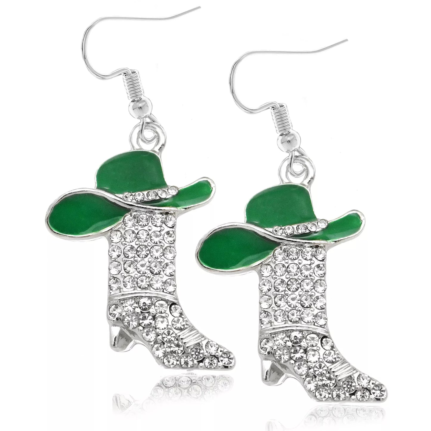 Enamel Cowgirl Hat and Boots Earrings