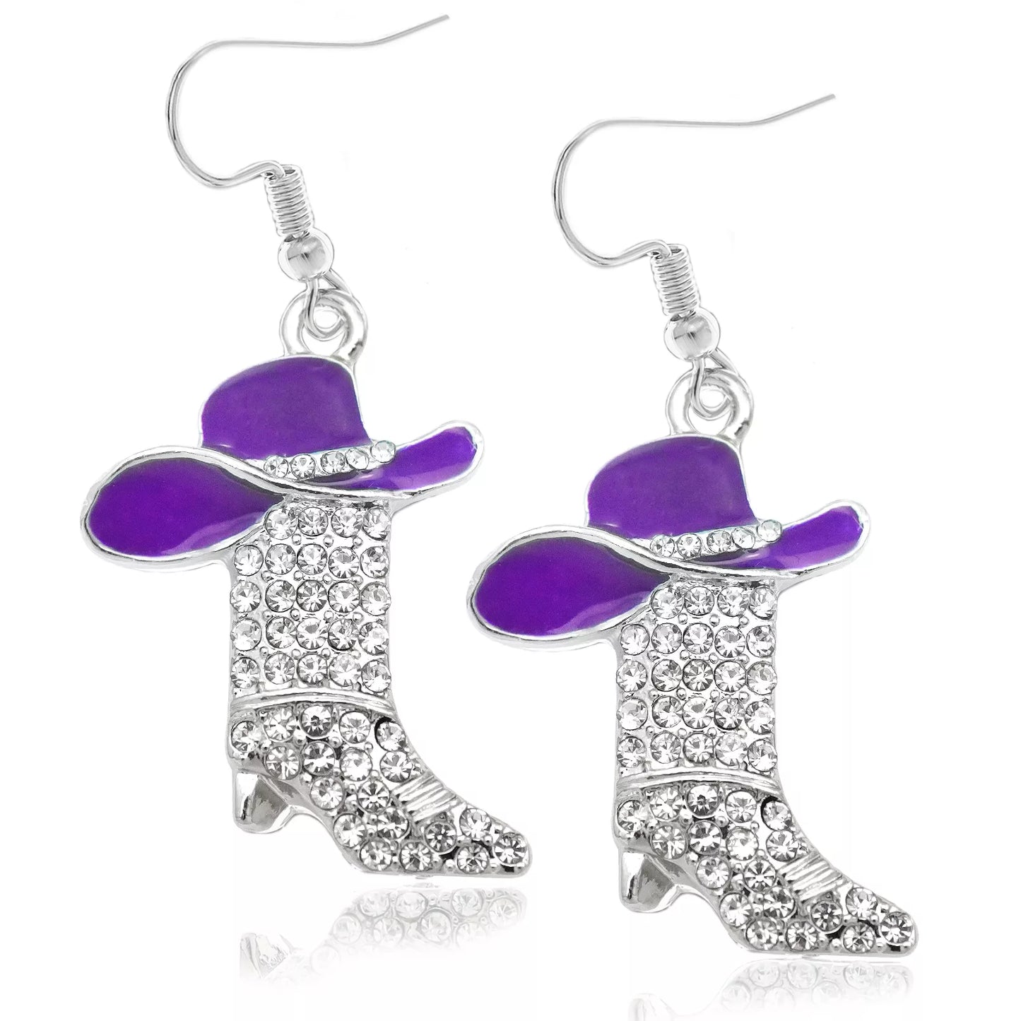 Enamel Cowgirl Hat and Boots Earrings