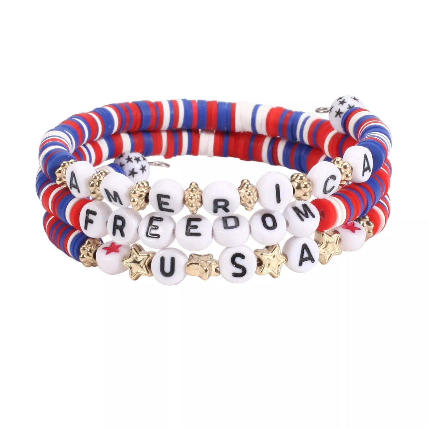 4th of July Beaded Patriotic Charm Bracelets
