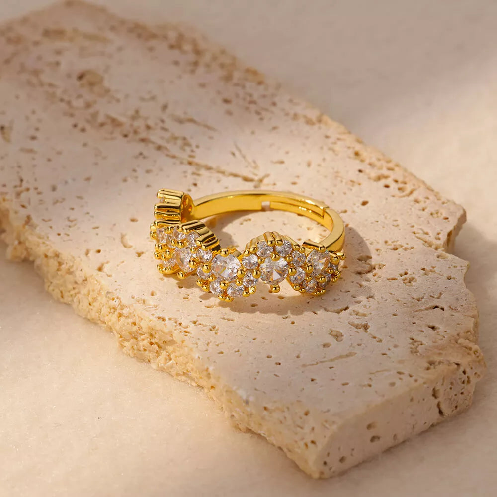 Gold Geometric Open Ring