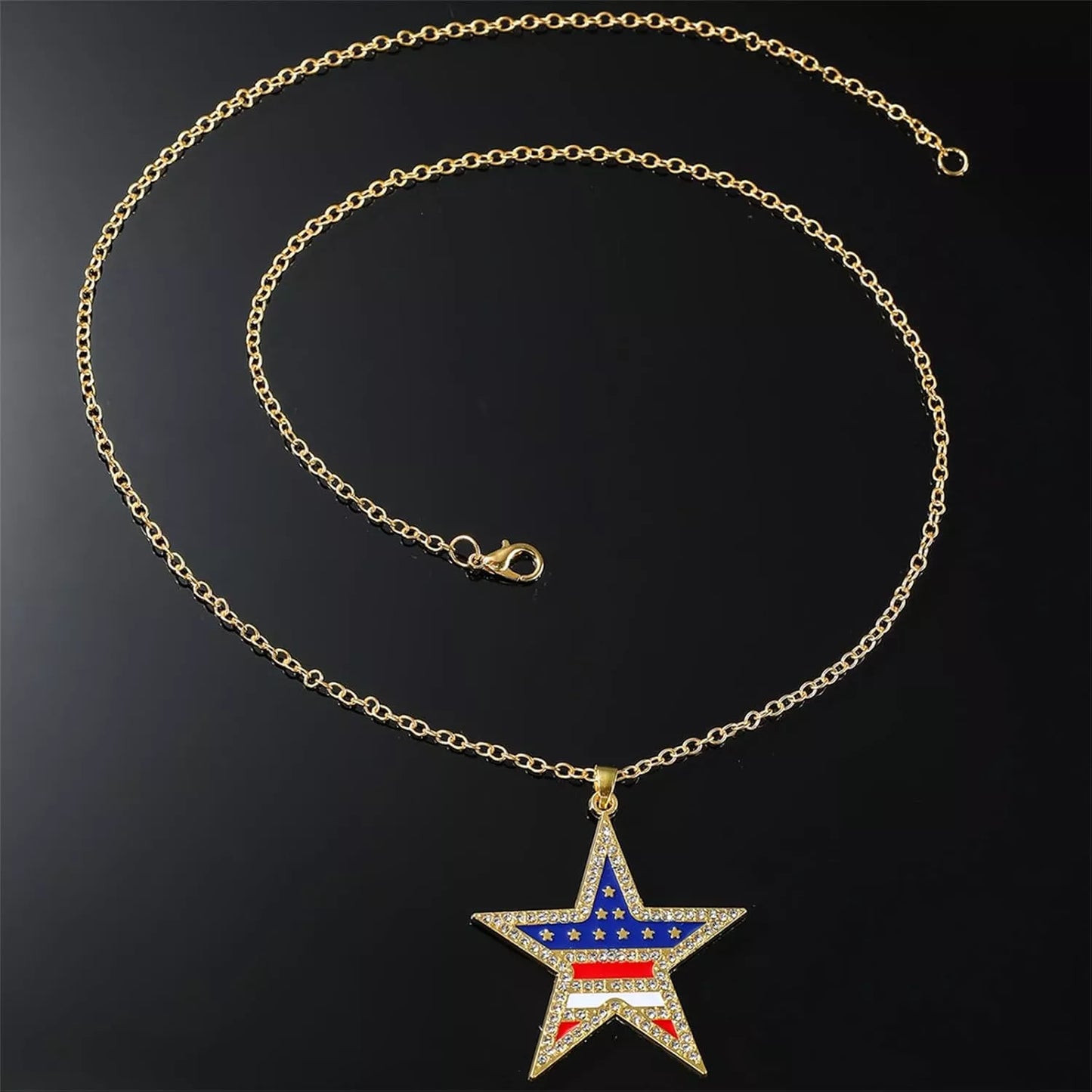 4th of July Patriotic Heart Necklace