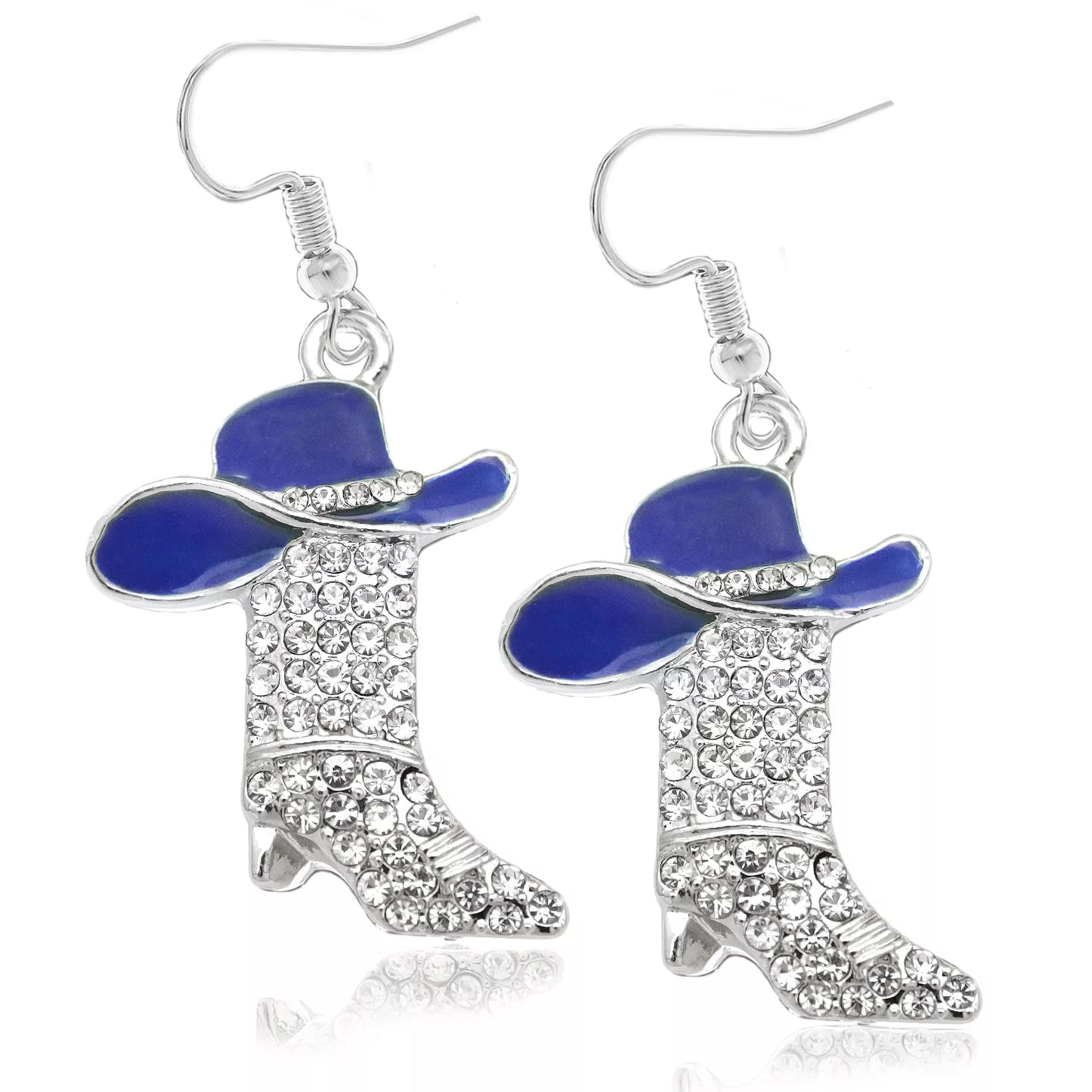 Enamel Cowgirl Hat and Boots Earrings
