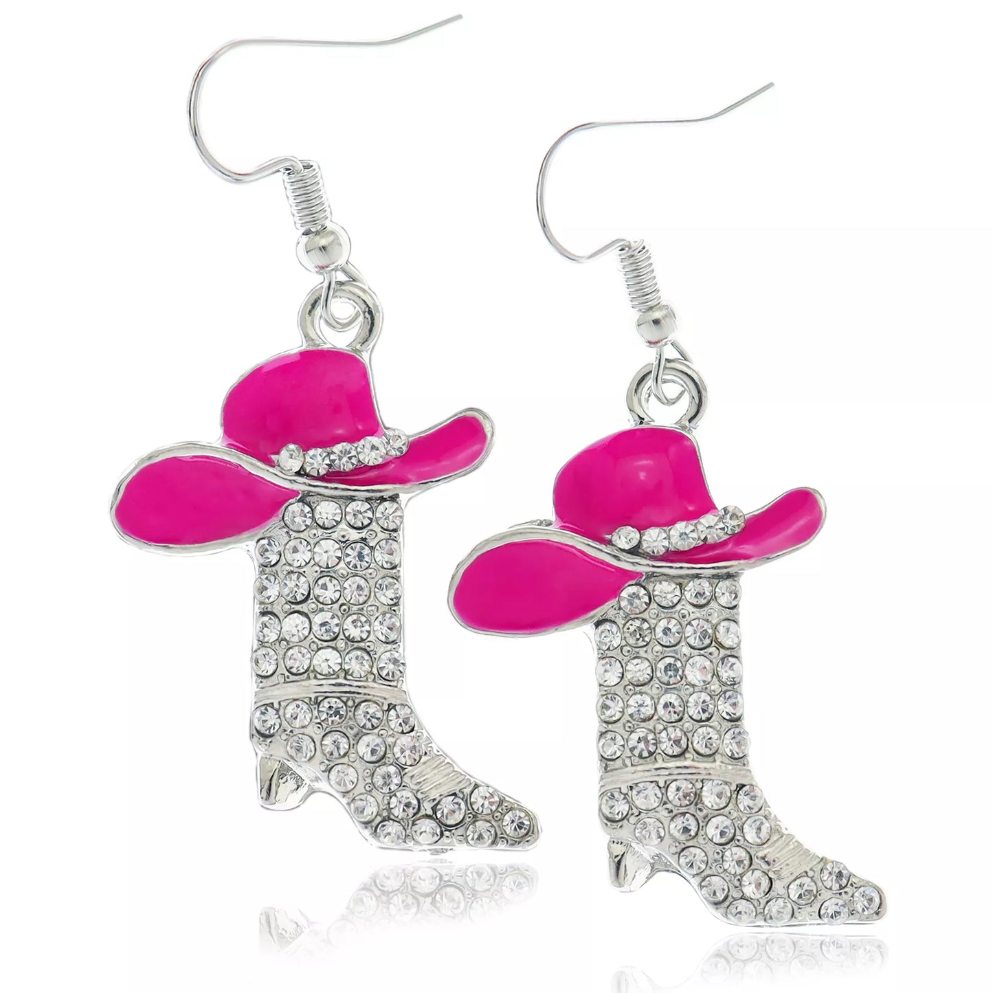 Enamel Cowgirl Hat and Boots Earrings